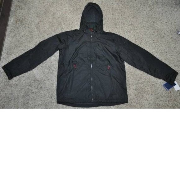 Mens Winter Jacket Hemisphere Black M Wind Water Resistant Down Alt Fill Hooded - Picture 2 of 8